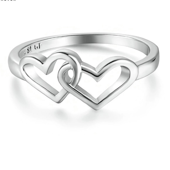 NEW!💙💎2💗HEARTS💍CONNECTED!💎💙7💗GORGEOUS RING! - Picture 5 of 8